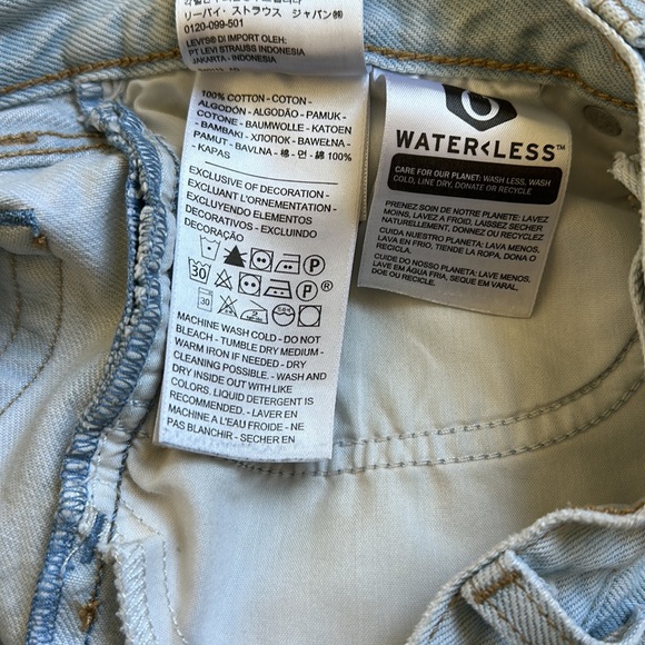 Vintage Levi’s wedgie button fly high rise frayed distressed rigid denim shorts - Picture 16 of 16